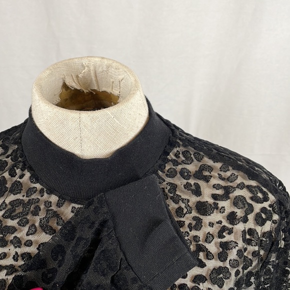 ASOS long sleeve cheetah burn out top long length small - Picture 3 of 6